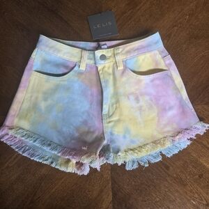 NWT Le Lis NWT,Pastel Tie-Dye Women's Shorts. Size S